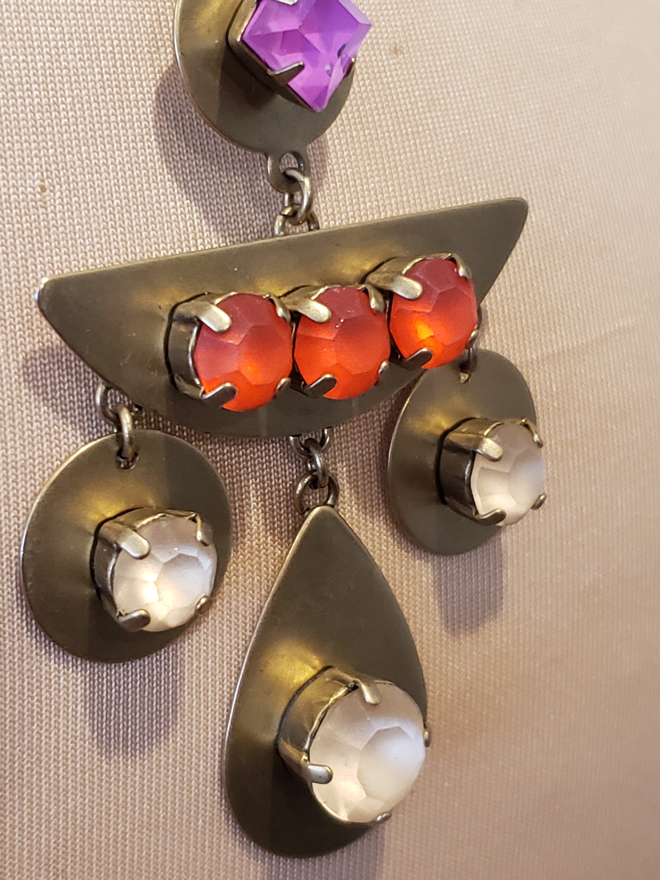 Unique Geometrical Dangle Stud Statement Earrings By Loren Hope — image 3 of 5
